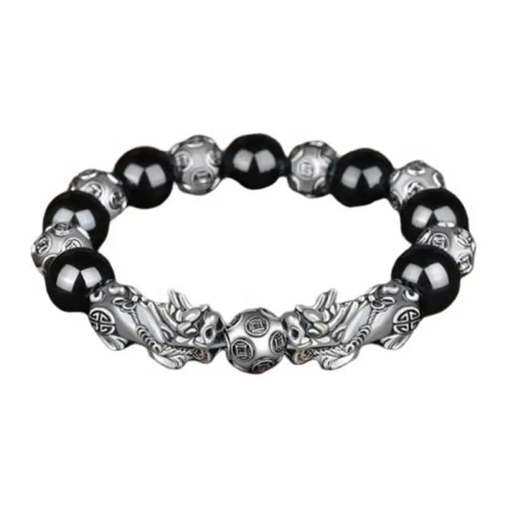 Buddha Stones Tibetan FengShui PiXiu Obsidian Bracelet - 12mm - Bracelet