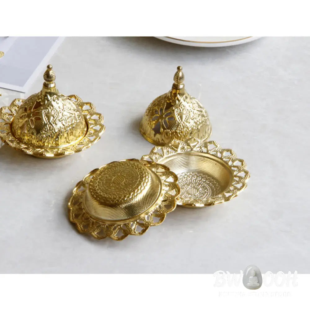 BWOOOH Tibetan Gold Mini Meditation Incense Burner - Gold - Incense Burner