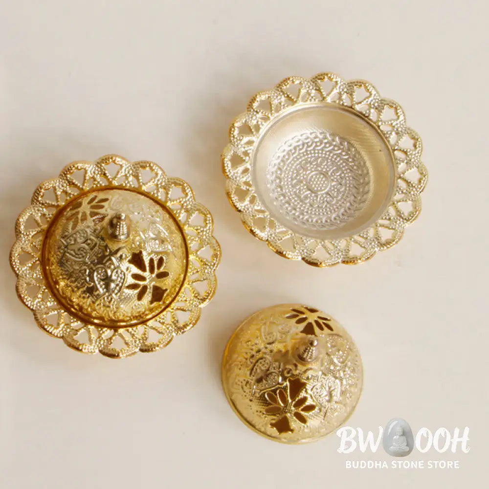 BWOOOH Tibetan Gold Mini Meditation Incense Burner - Gold - Incense Burner
