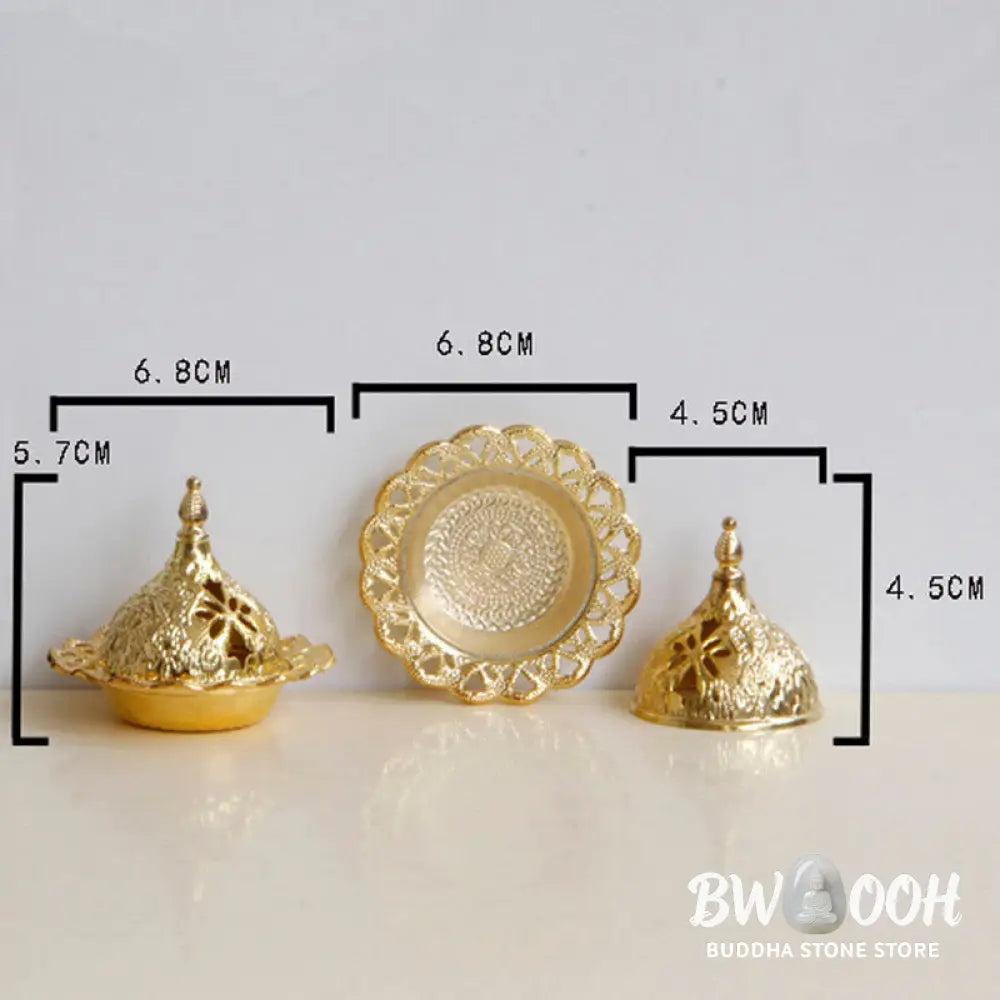 BWOOOH Tibetan Gold Mini Meditation Incense Burner - Gold - Incense Burner