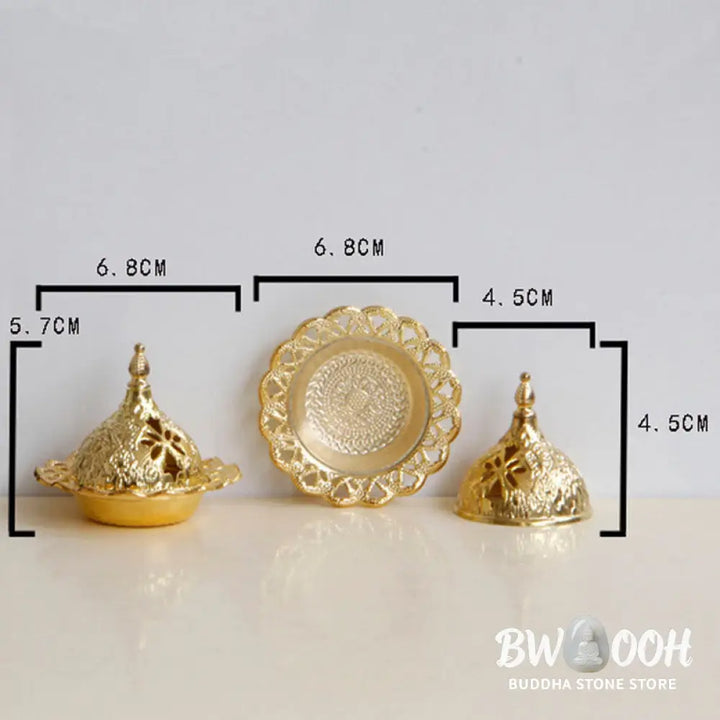 BWOOOH Tibetan Gold Mini Meditation Incense Burner - Gold - Incense Burner