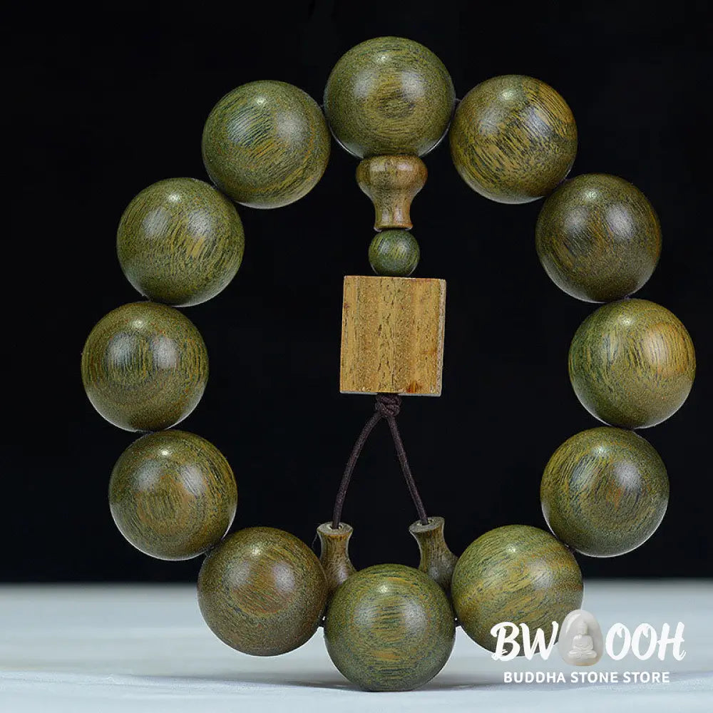 Buddha Stones Tibetan Green Sandalwood Cure Bracelet - BWOOOH - Bracelet