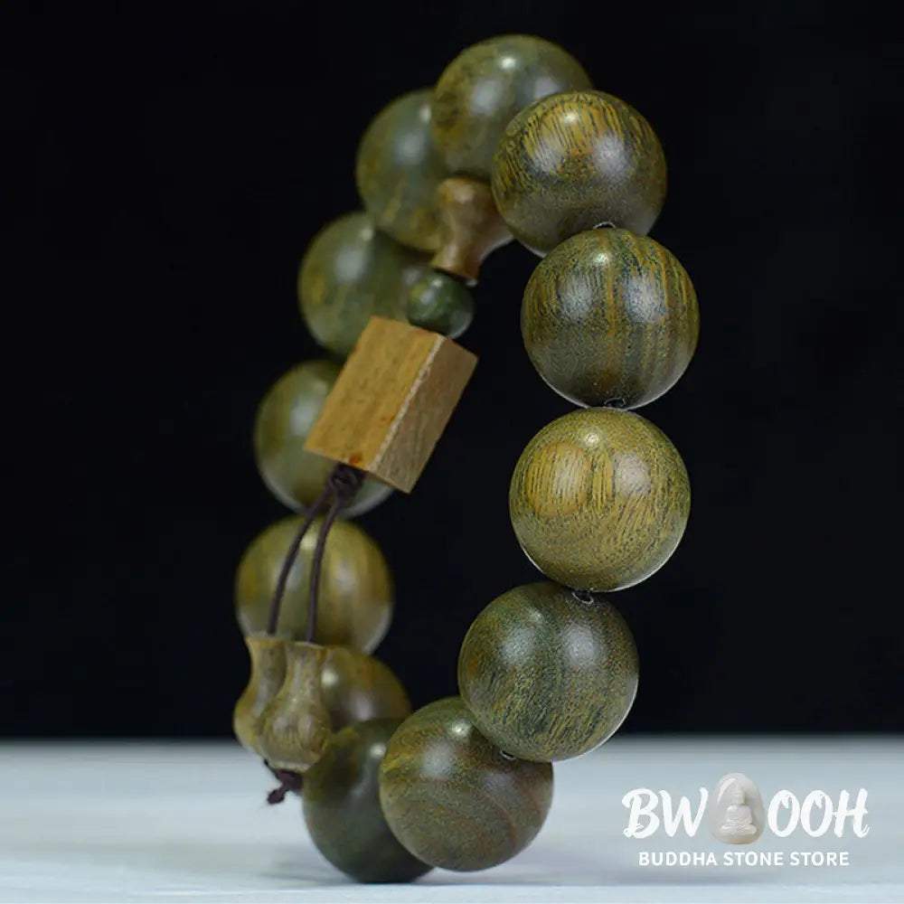 Buddha Stones Tibetan Green Sandalwood Cure Bracelet - BWOOOH - Bracelet