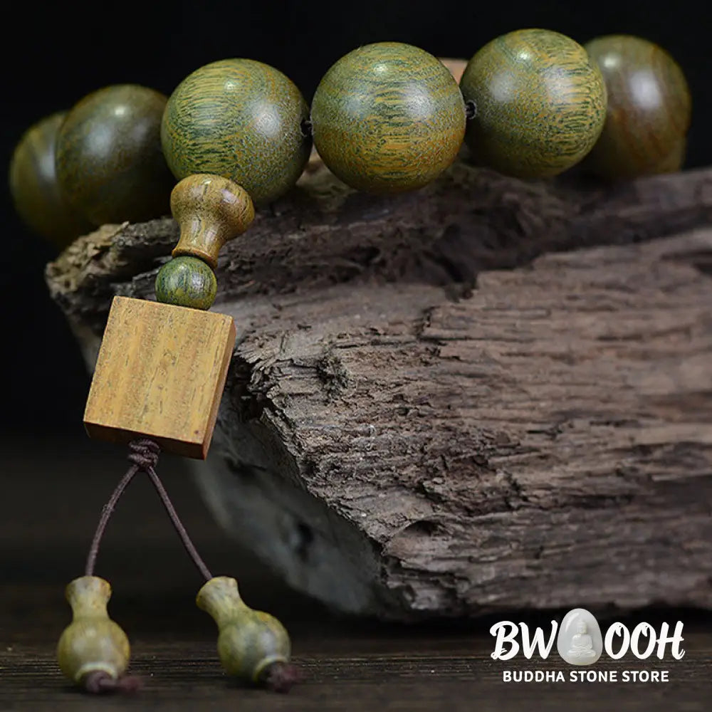 Buddha Stones Tibetan Green Sandalwood Cure Bracelet - BWOOOH - Bracelet