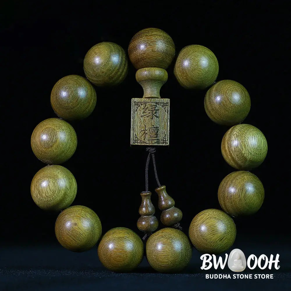 Buddha Stones Tibetan Green Sandalwood Cure Bracelet - BWOOOH - Bracelet