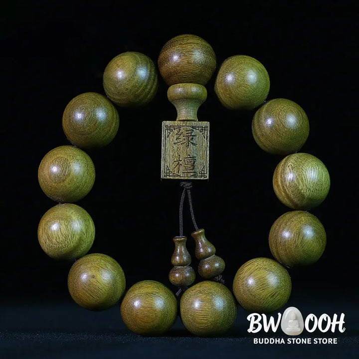 Buddha Stones Tibetan Green Sandalwood Cure Bracelet - BWOOOH - Bracelet