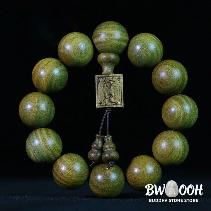 Buddha Stones Tibetan Green Sandalwood Cure Bracelet - BWOOOH - Bracelet