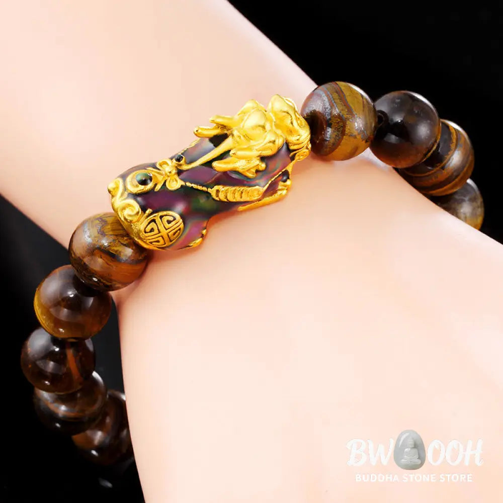 Buddha Stones Tibetan Handcrafted Tiger Eye Feng Shui Bracelet - BWOOOH - Tiger Eye - Bracelet