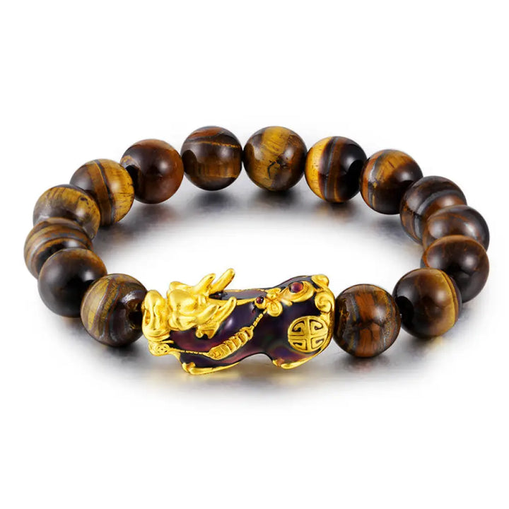 BWOOOH  Tibetan Handcrafted Tiger Eye Feng Shui Bracelet – Tiger Eye Tibetan bracelet for healing and spiritual wellness
