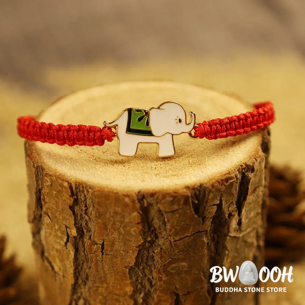 BWOOOH Tibetan Handmade 925 Sterling Silver Lucky Elephant Red String Bracelet - ELEPHANT SYMBOL(Bracelet Size