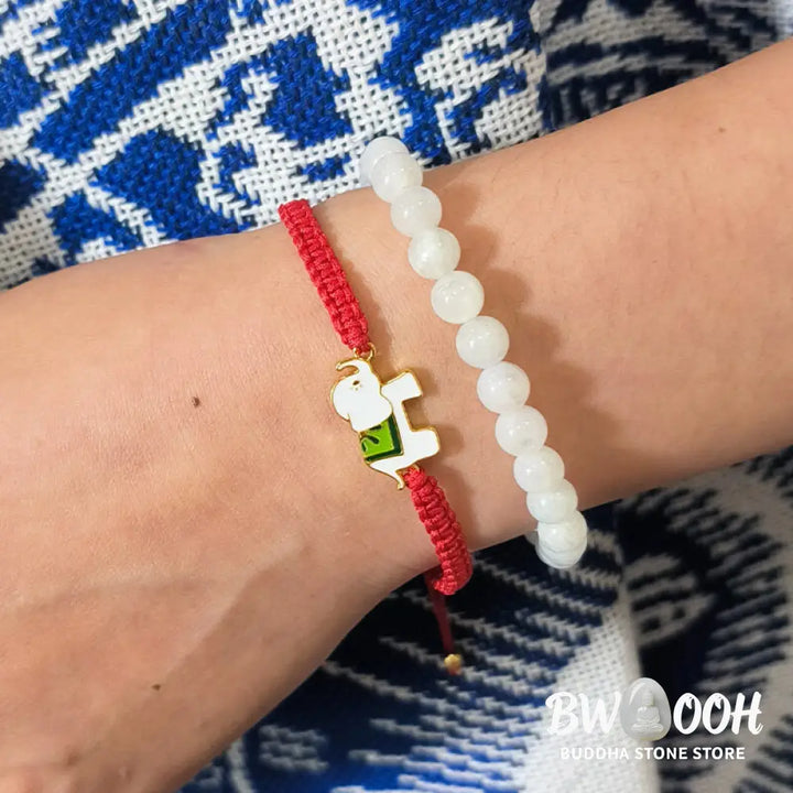 BWOOOH Tibetan Handmade 925 Sterling Silver Lucky Elephant Red String Bracelet - ELEPHANT SYMBOL(Bracelet Size