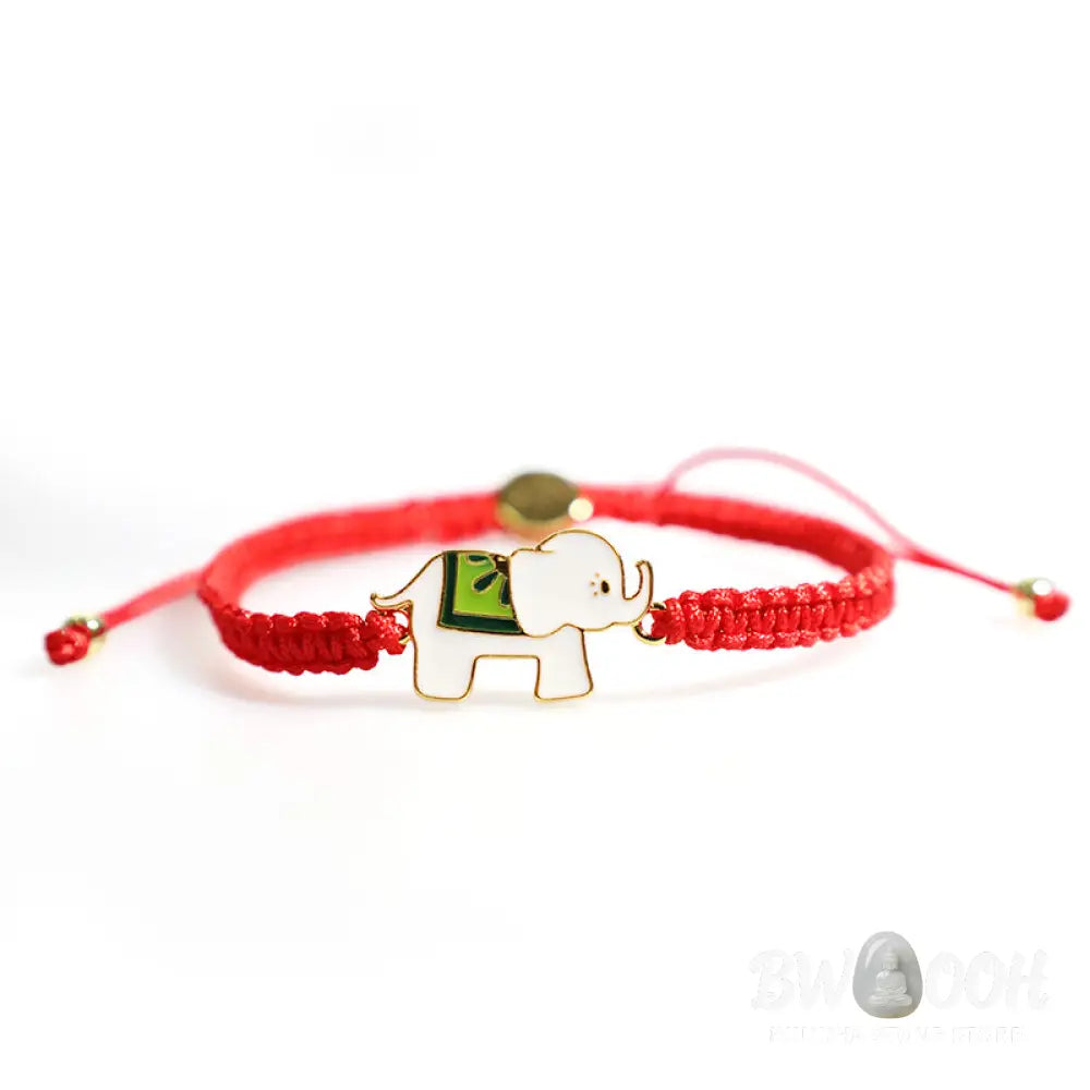 BWOOOH Tibetan Handmade 925 Sterling Silver Lucky Elephant Red String Bracelet - ELEPHANT SYMBOL(Bracelet Size