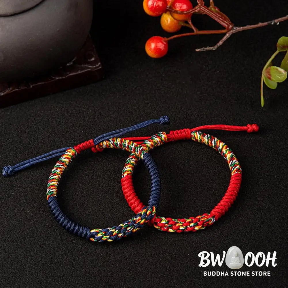 Buddha Stones Tibetan Handmade Colorful King Kong Knot Luck Braid String Bracelet - BWOOOH - Bracelet
