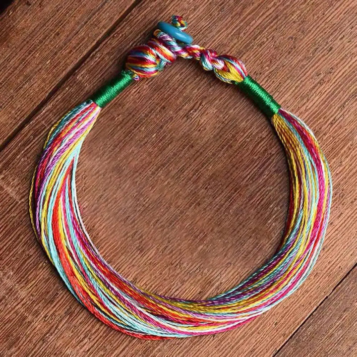 BWOOOH Tibetan Handmade Five Colorful Thread Dragon Boat Festival Protection Adult Child String Bracelet - Men