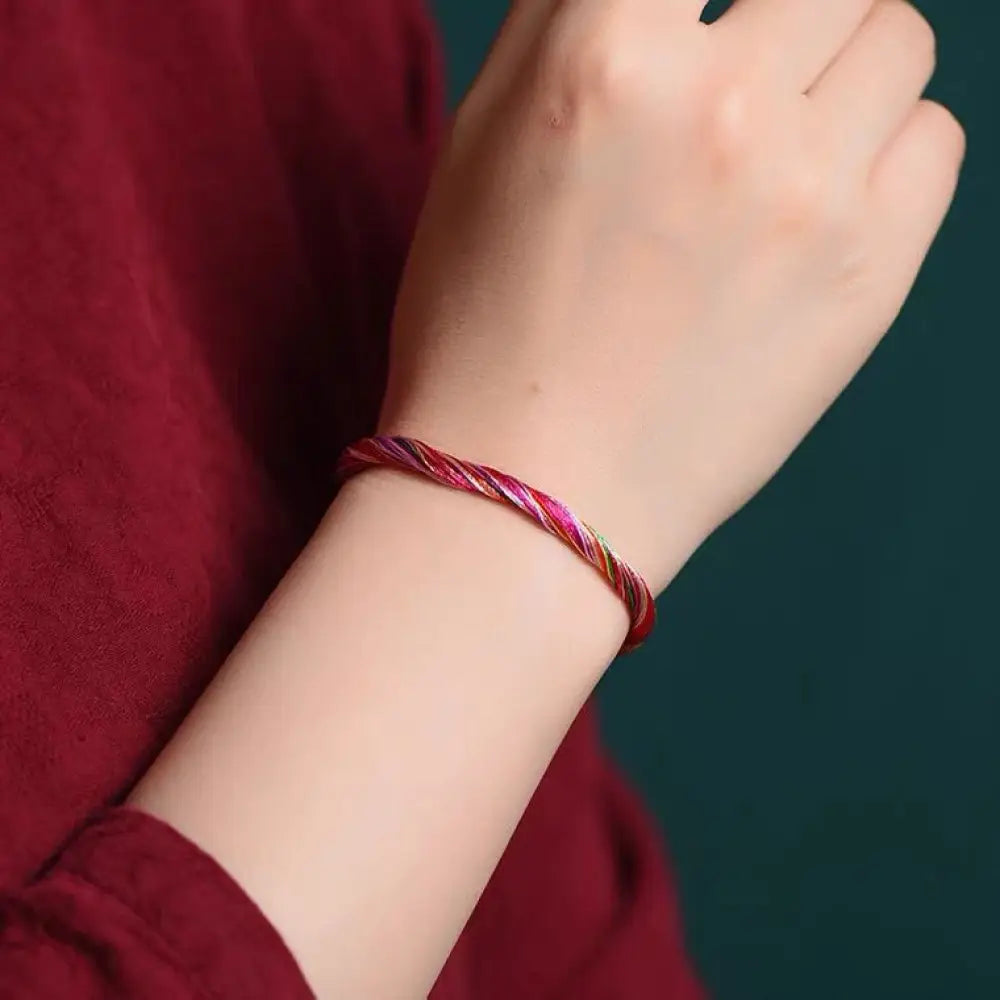 BWOOOH Tibetan Handmade Five Colorful Thread Dragon Boat Festival Protection Adult Child String Bracelet - Women