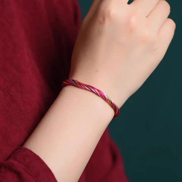 BWOOOH Tibetan Handmade Five Colorful Thread Dragon Boat Festival Protection Adult Child String Bracelet - Women
