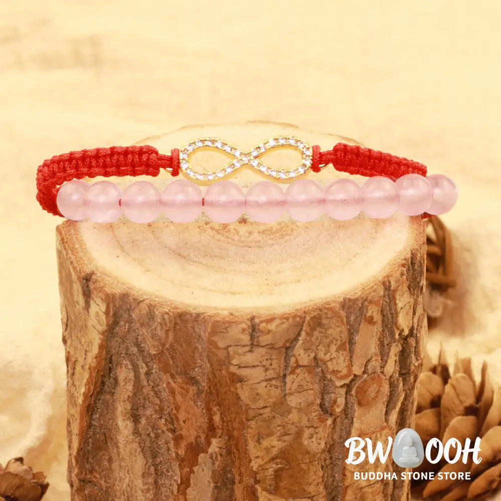 BWOOOH Tibetan Handmade Lotus Pink Crystal Soothing Red String Bracelet (Extra 30% Off | USE CODE: FS30) - Pink