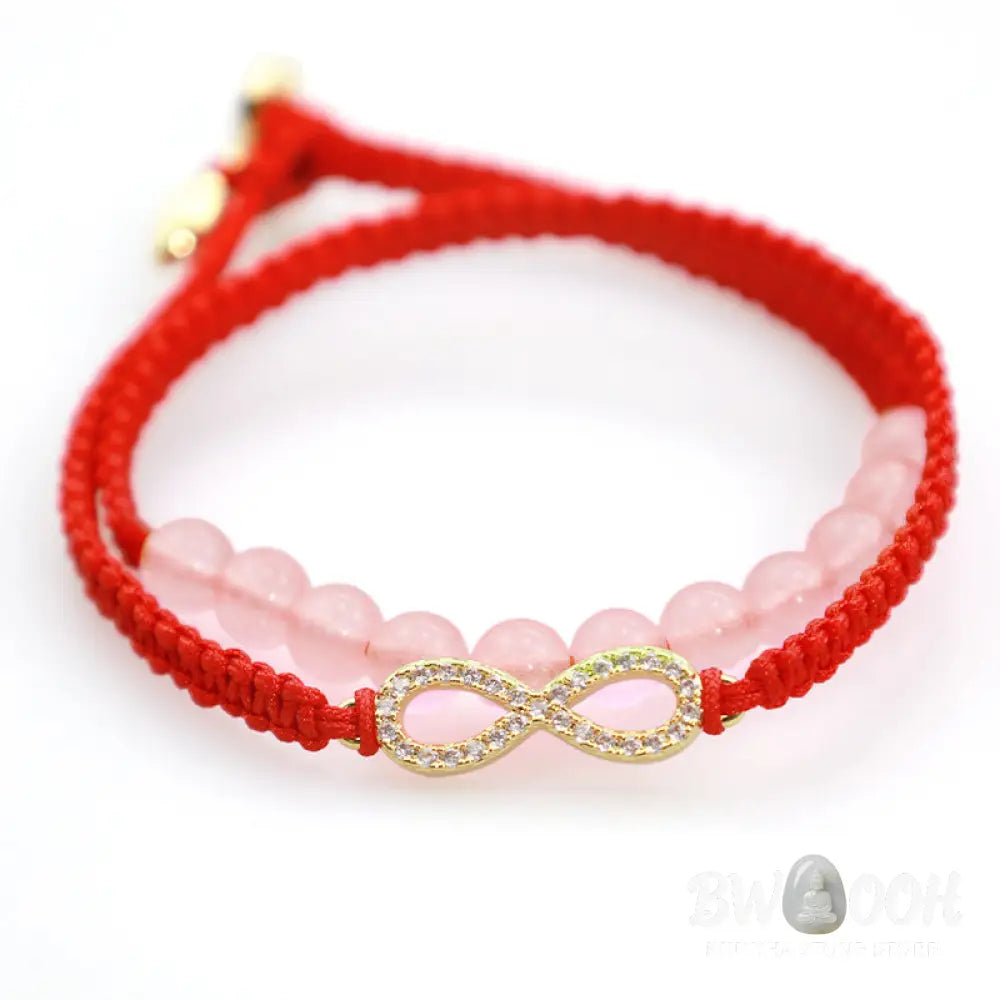 BWOOOH Tibetan Handmade Lotus Pink Crystal Soothing Red String Bracelet (Extra 30% Off | USE CODE: FS30) - Pink