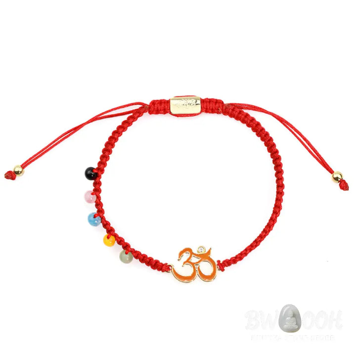 Buddha Stones Tibetan Handmade OM Mindfulness Red String Bracelet (Extra 30% Off | USE CODE: FS30) - OM(Bracelet Size