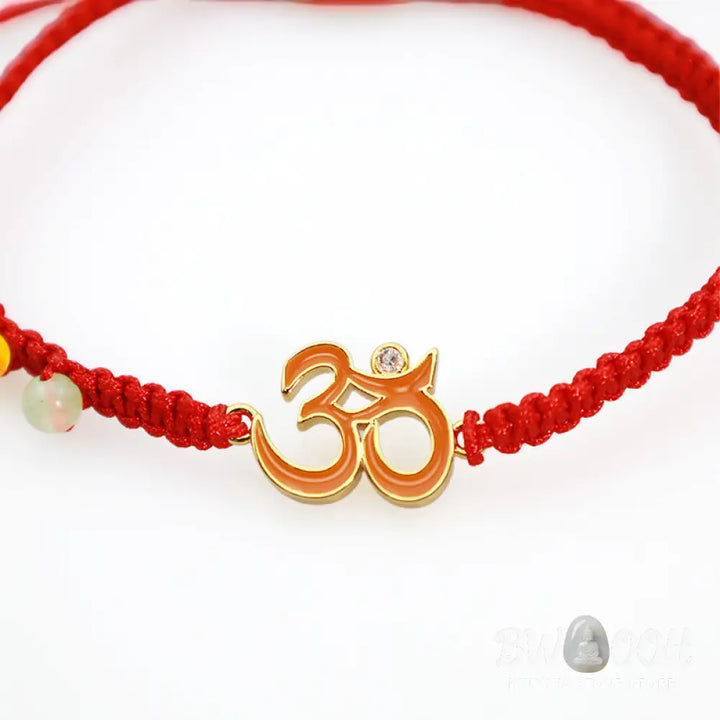 Buddha Stones Tibetan Handmade OM Mindfulness Red String Bracelet (Extra 30% Off | USE CODE: FS30) - OM(Bracelet Size