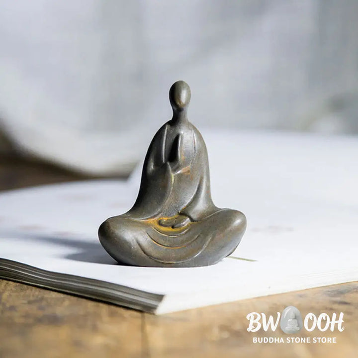 BWOOOH resin Buddha statue - Tibetan Buddha Iron Powder Rust Cas