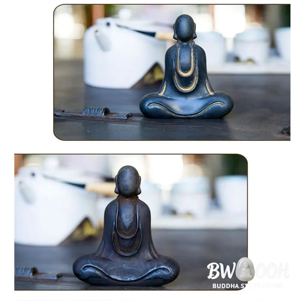 BWOOOH resin Buddha statue - Tibetan Buddha Iron Powder Rust Cas