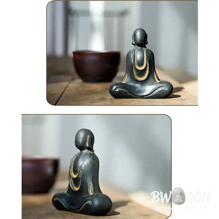BWOOOH resin Buddha statue - Tibetan Buddha Iron Powder Rust Cas