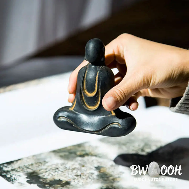 BWOOOH resin Buddha statue - Tibetan Buddha Iron Powder Rust Cas