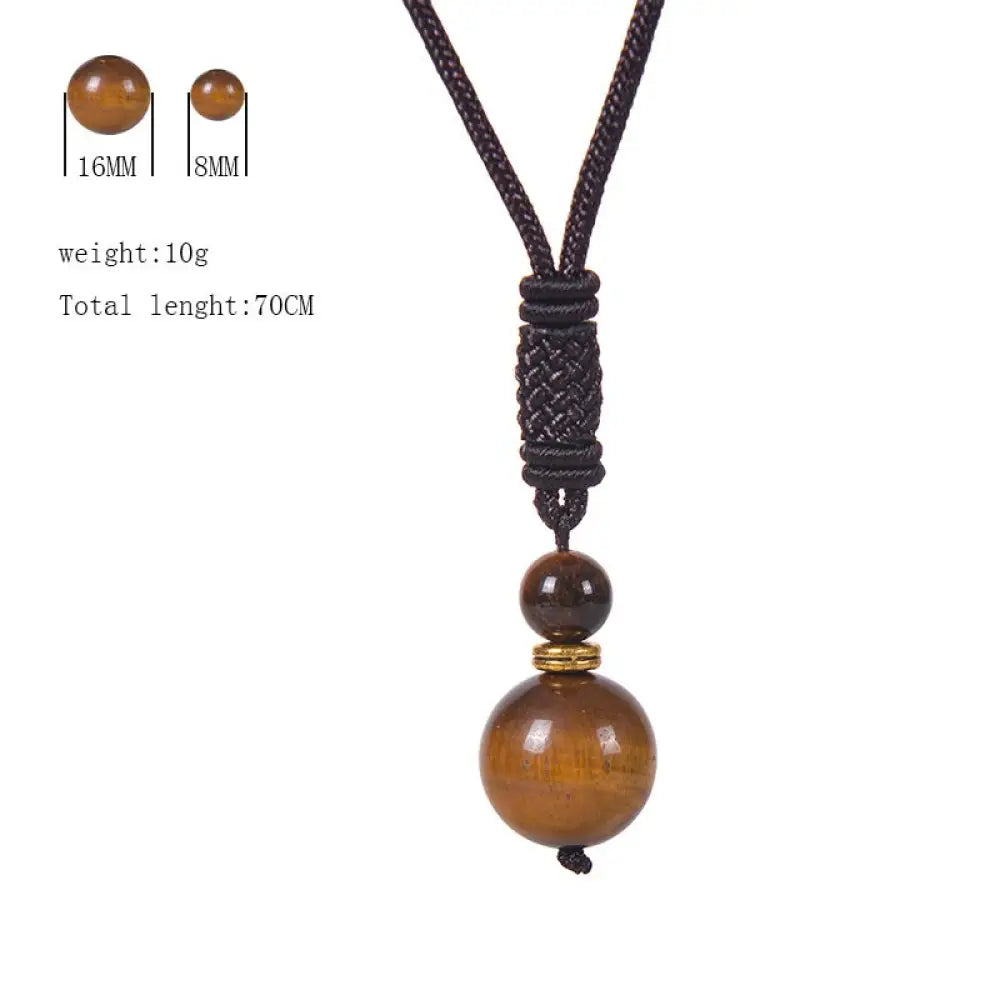 BWOOOH Tibetan Jade Harmony Necklace — six natural stones tiger eye obsidian amethyst jade malachite chakra crystal healing necklace