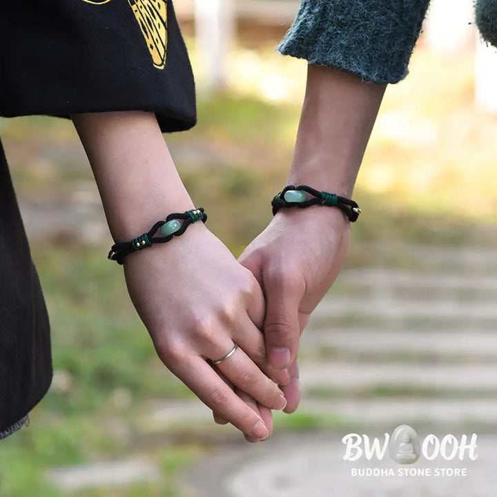 Buddha Stones Tibetan Jade Lucky Black Rope Couple Bracelet - BWOOOH - Bracelet
