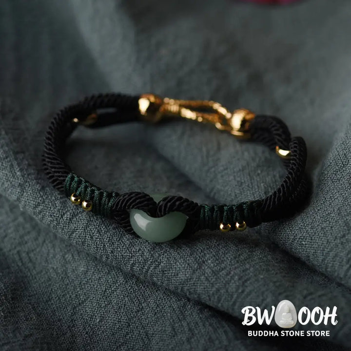 Buddha Stones Tibetan Jade Lucky Black Rope Couple Bracelet - BWOOOH - Bracelet