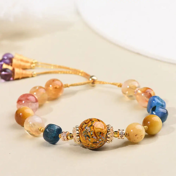 BWOOOH Tibetan Lacquer Bead Hand-woven Various Crystals P