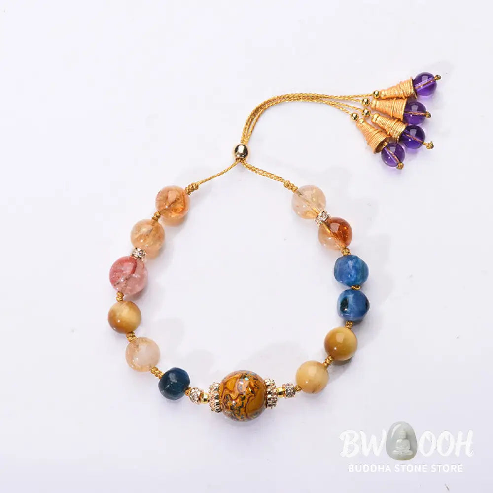 Buddha Stones Tibetan Lacquer Bead Hand-woven Various Crystals Power Bracelet - Lacquer Beadsm &amp; Various Crystals