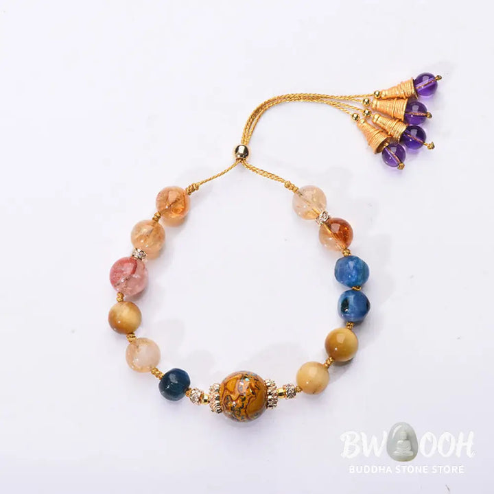Buddha Stones Tibetan Lacquer Bead Hand-woven Various Crystals Power Bracelet - Lacquer Beadsm &amp; Various Crystals
