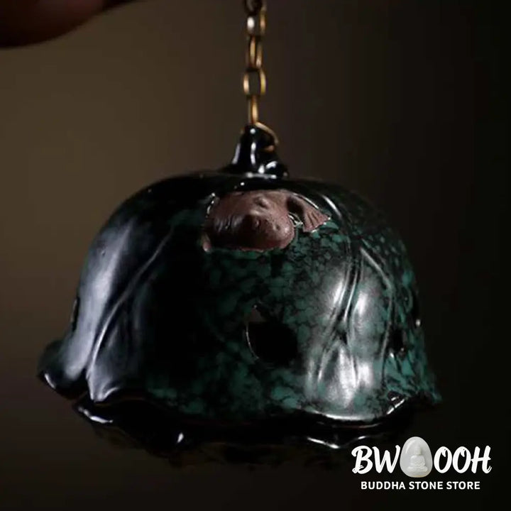 BWOOOH Tibetan Lotus Blessing Ceramic Incense Burner Decoration - Green - Incense Burner
