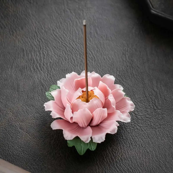 BWOOOH Tibetan Lotus Blessing Ceramic Stick Incense Burner Decoration - Incense Burner