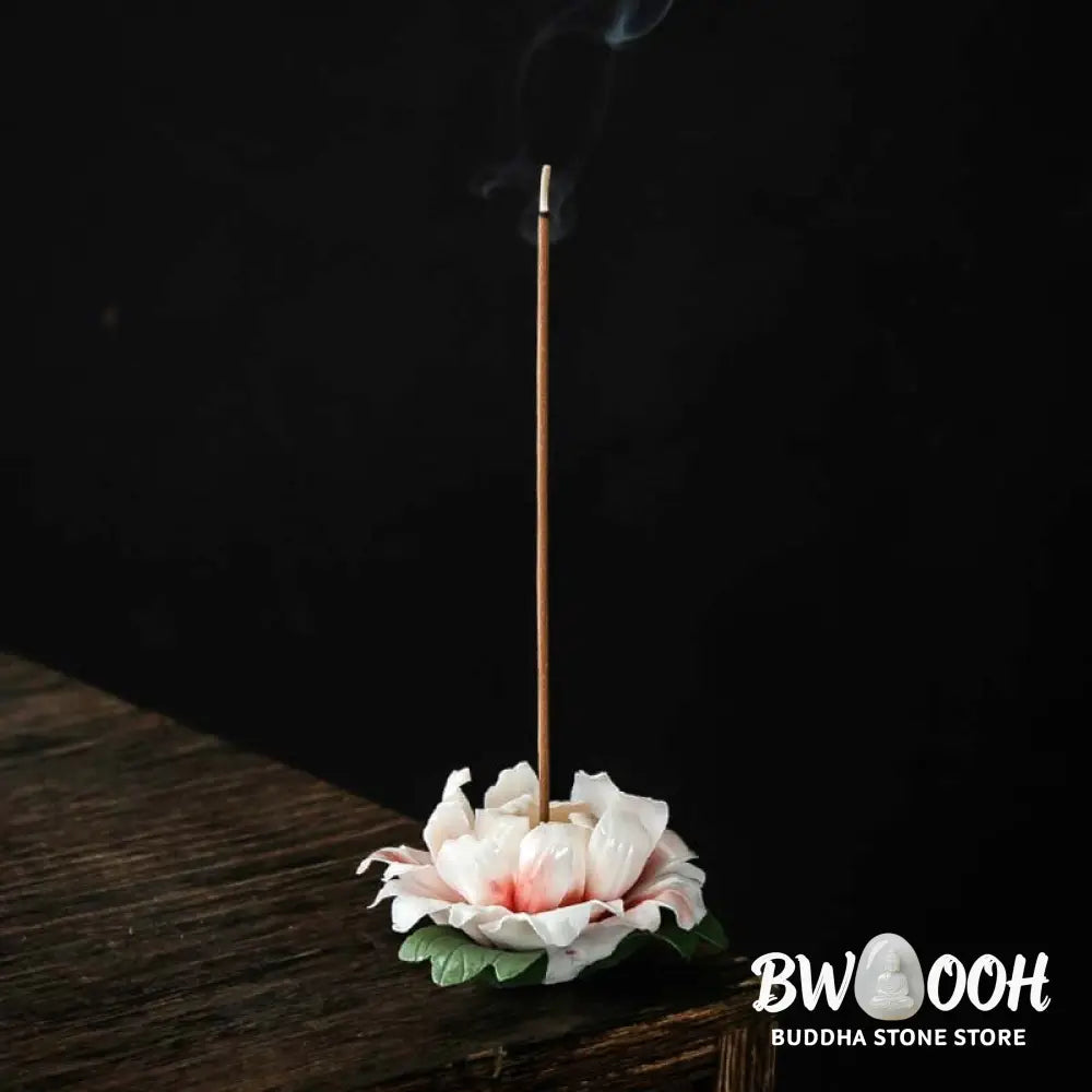 BWOOOH Tibetan Lotus Blessing Ceramic Stick Incense Burner Decoration - Incense Burner