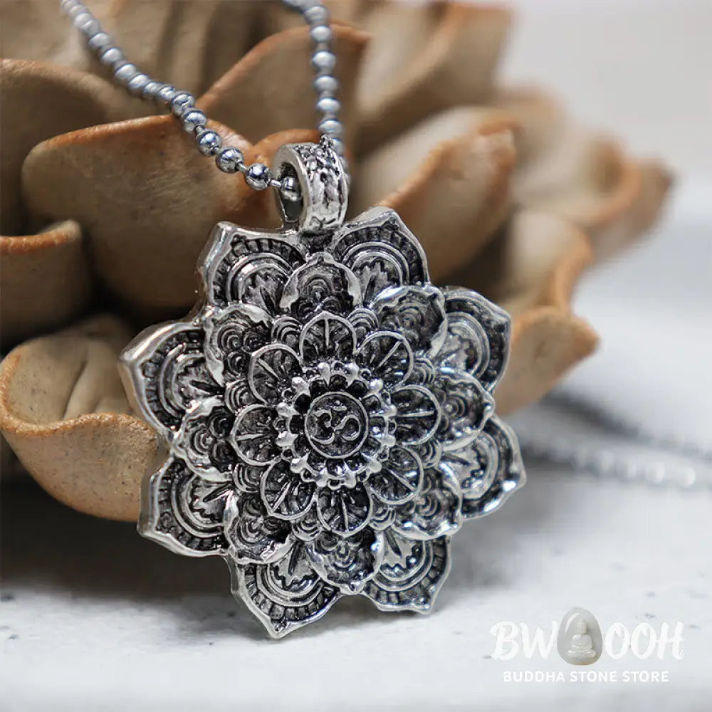 Buddha Stones Tibetan Lotus Blessing Necklace Pendant - BWOOOH - Necklaces &amp; Pendants