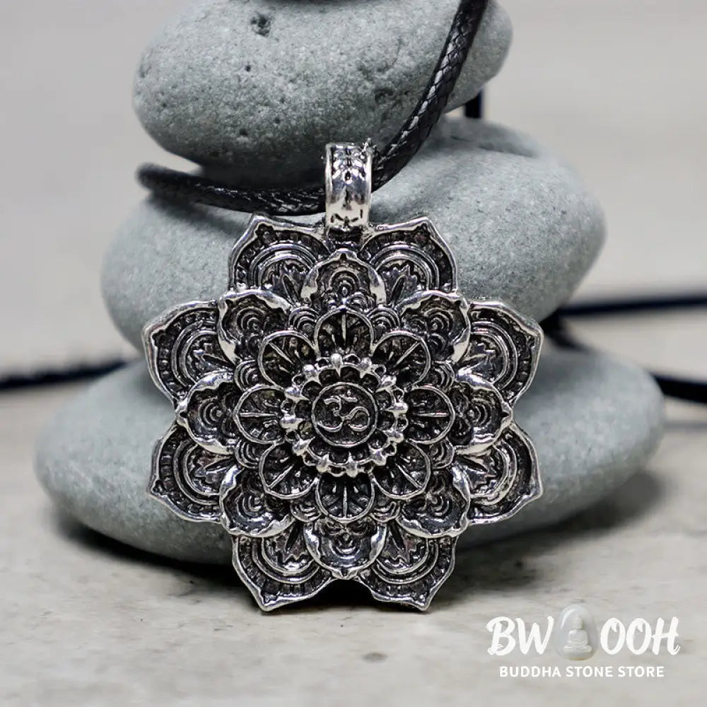 Buddha Stones Tibetan Lotus Blessing Necklace Pendant - BWOOOH - Necklaces &amp; Pendants
