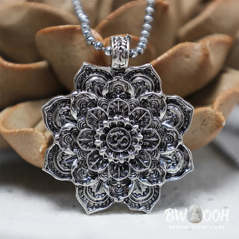 Buddha Stones Tibetan Lotus Blessing Necklace Pendant - BWOOOH - Necklaces &amp; Pendants