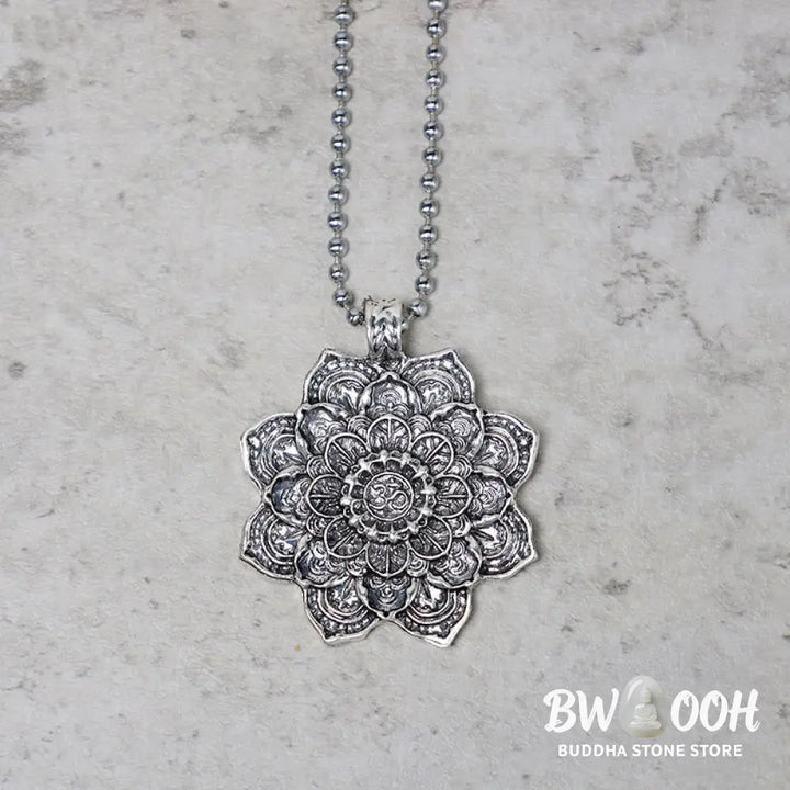 Buddha Stones Tibetan Lotus Blessing Necklace Pendant - BWOOOH - Necklaces &amp; Pendants