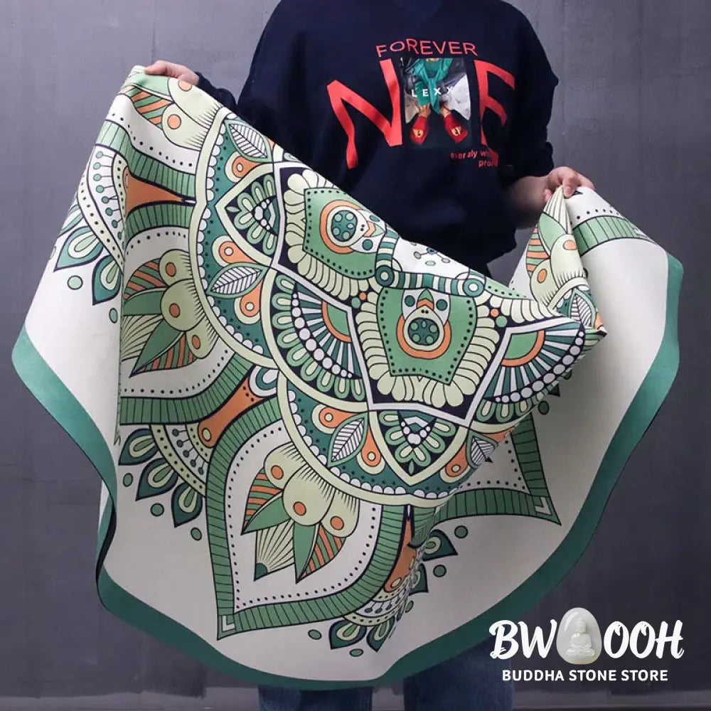 Buddha Stones Tibetan Lotus Mandala Enlightenment Foldable Natural Rubber Yoga Mat Decoration - Yoga Mat