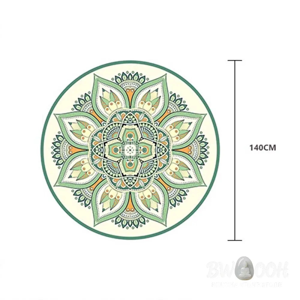 Buddha Stones Tibetan Lotus Mandala Enlightenment Foldable Natural Rubber Yoga Mat Decoration - Yoga Mat