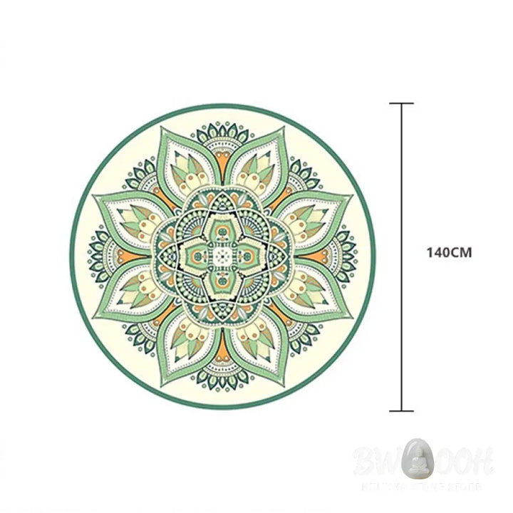 Buddha Stones Tibetan Lotus Mandala Enlightenment Foldable Natural Rubber Yoga Mat Decoration - Yoga Mat