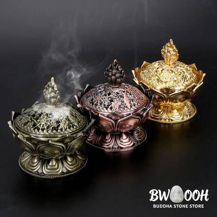 BWOOOH Tibetan Lotus Shaped Purify Incense Burner - Incense Burner