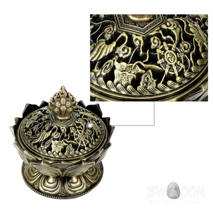 BWOOOH Tibetan Lotus Shaped Purify Incense Burner - Incense Burner