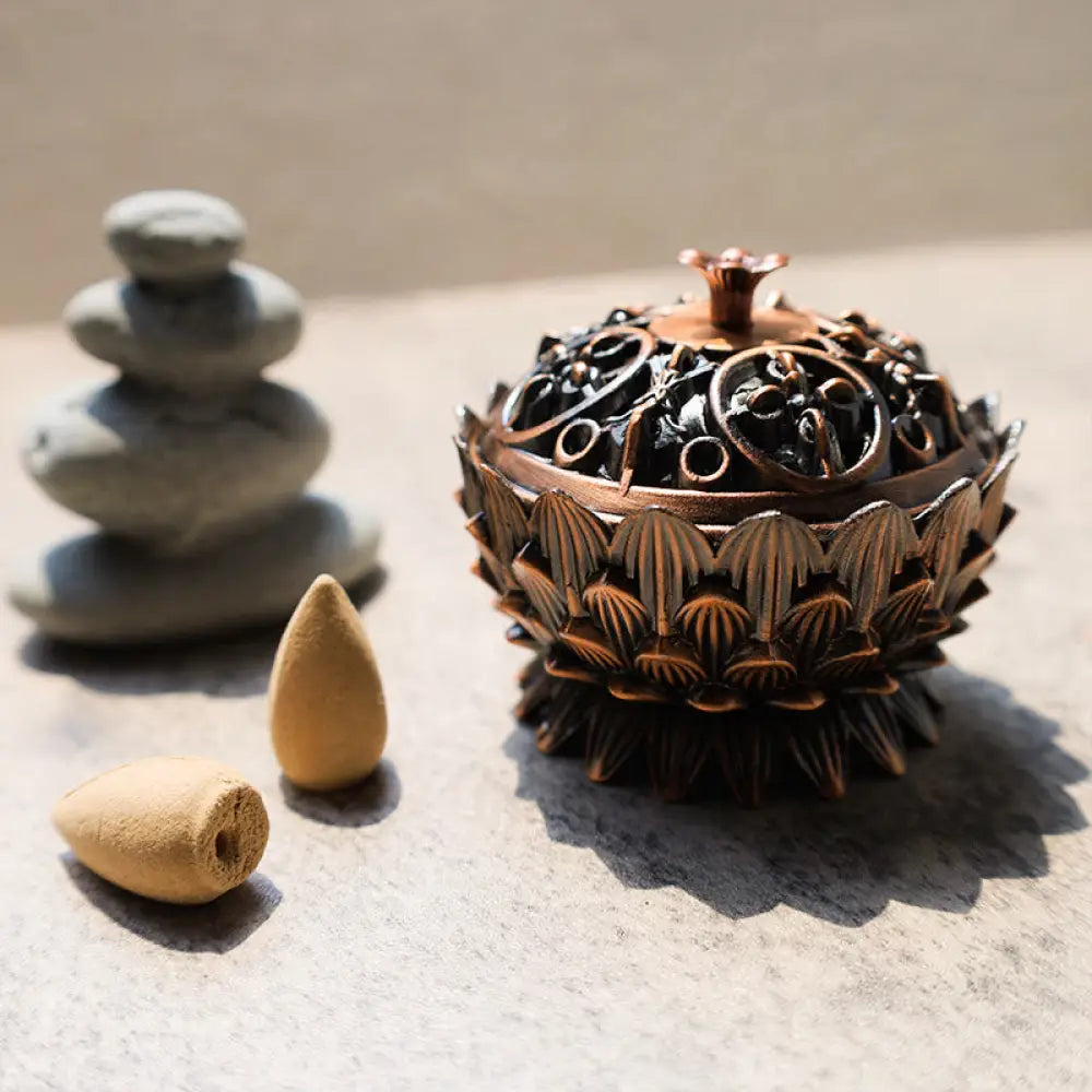 BWOOOH Tibetan Lotus Shaped Purify Incense Burner - Incense Burner