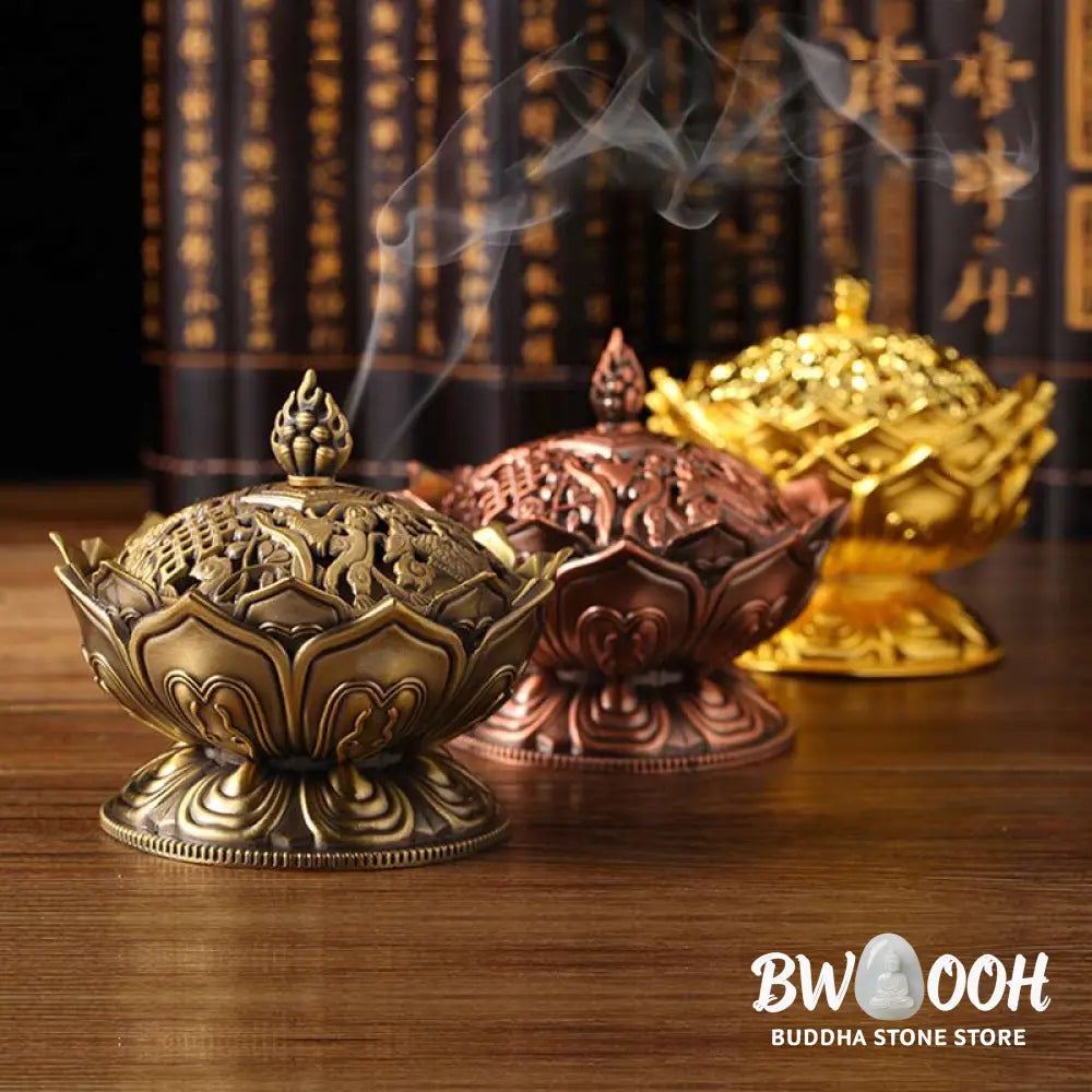 BWOOOH Tibetan Lotus Shaped Purify Incense Burner - Incense Burner