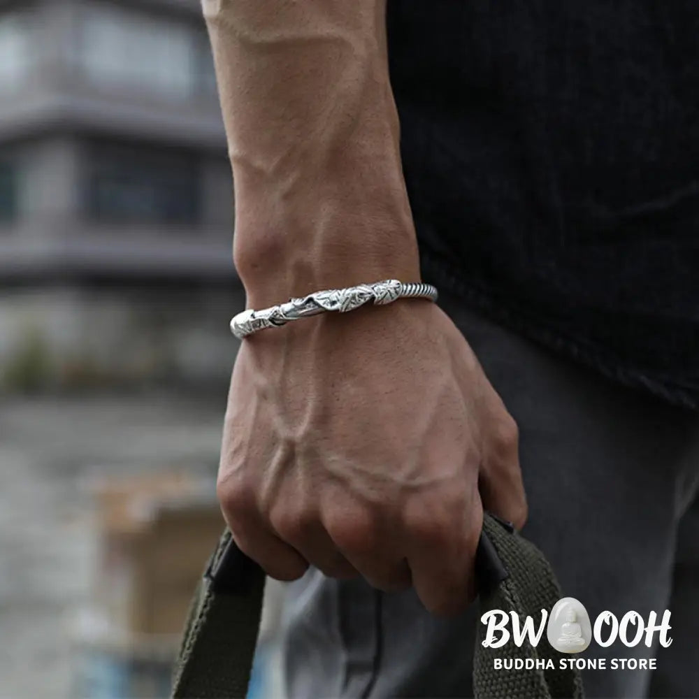 Buddha Stones Tibetan Lotus White Copper Wealth Bracelet - BWOOOH - Lotus Bracelet - Bracelet