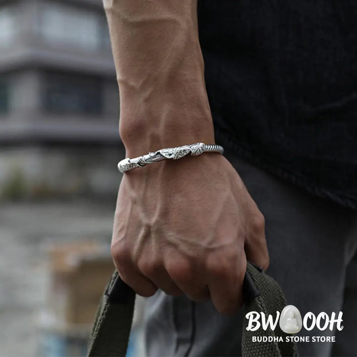 Buddha Stones Tibetan Lotus White Copper Wealth Bracelet - BWOOOH - Lotus Bracelet - Bracelet